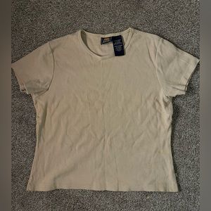 Route 66 Tan Stretch Short Sleeve Top